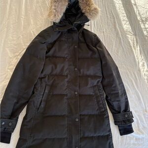 Canada Goose Black Puffer Jacket with Fur Trim
